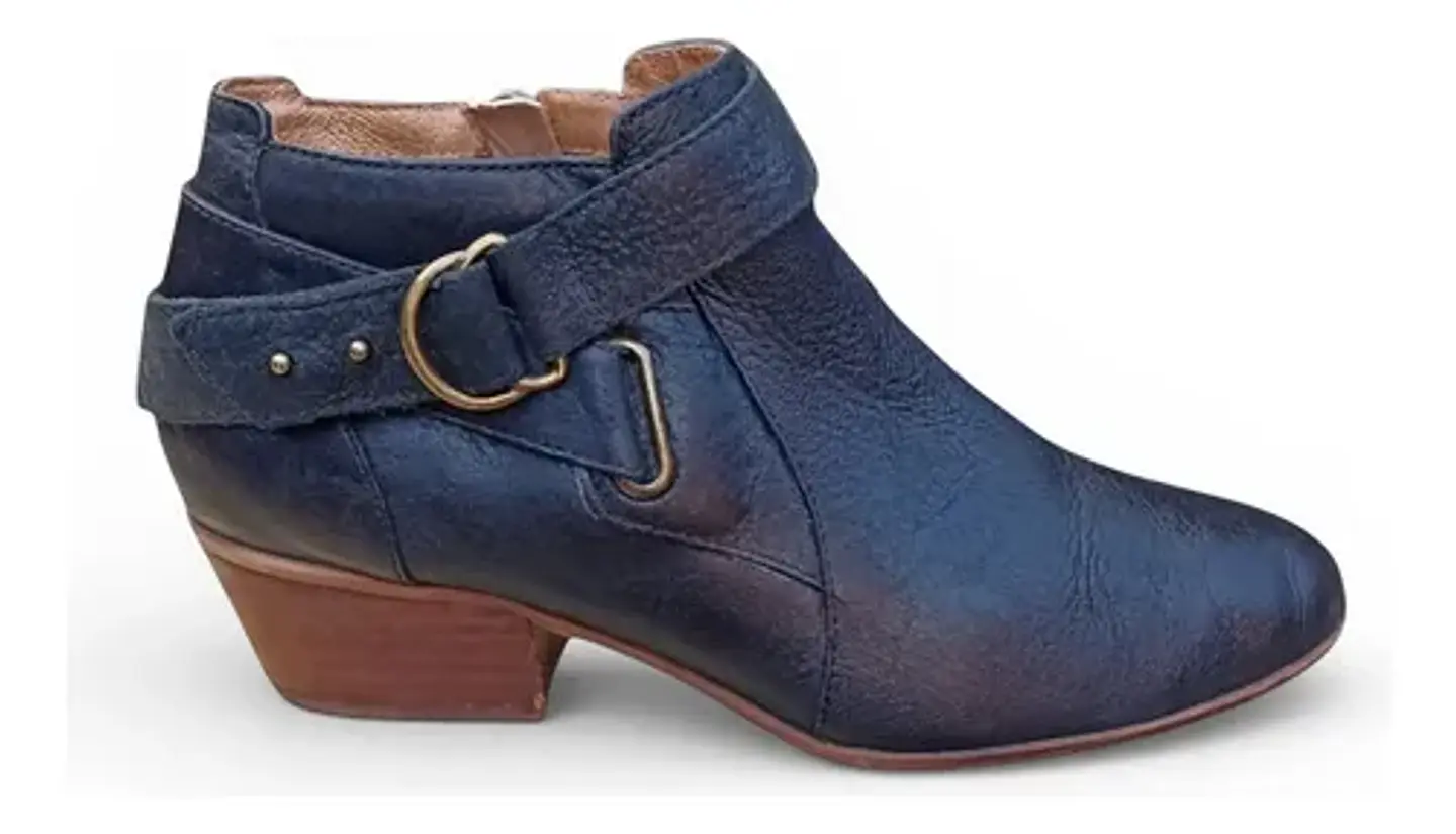 Botín Negro Clarks De Cuero Genuino Con Taco - Talla 38  1