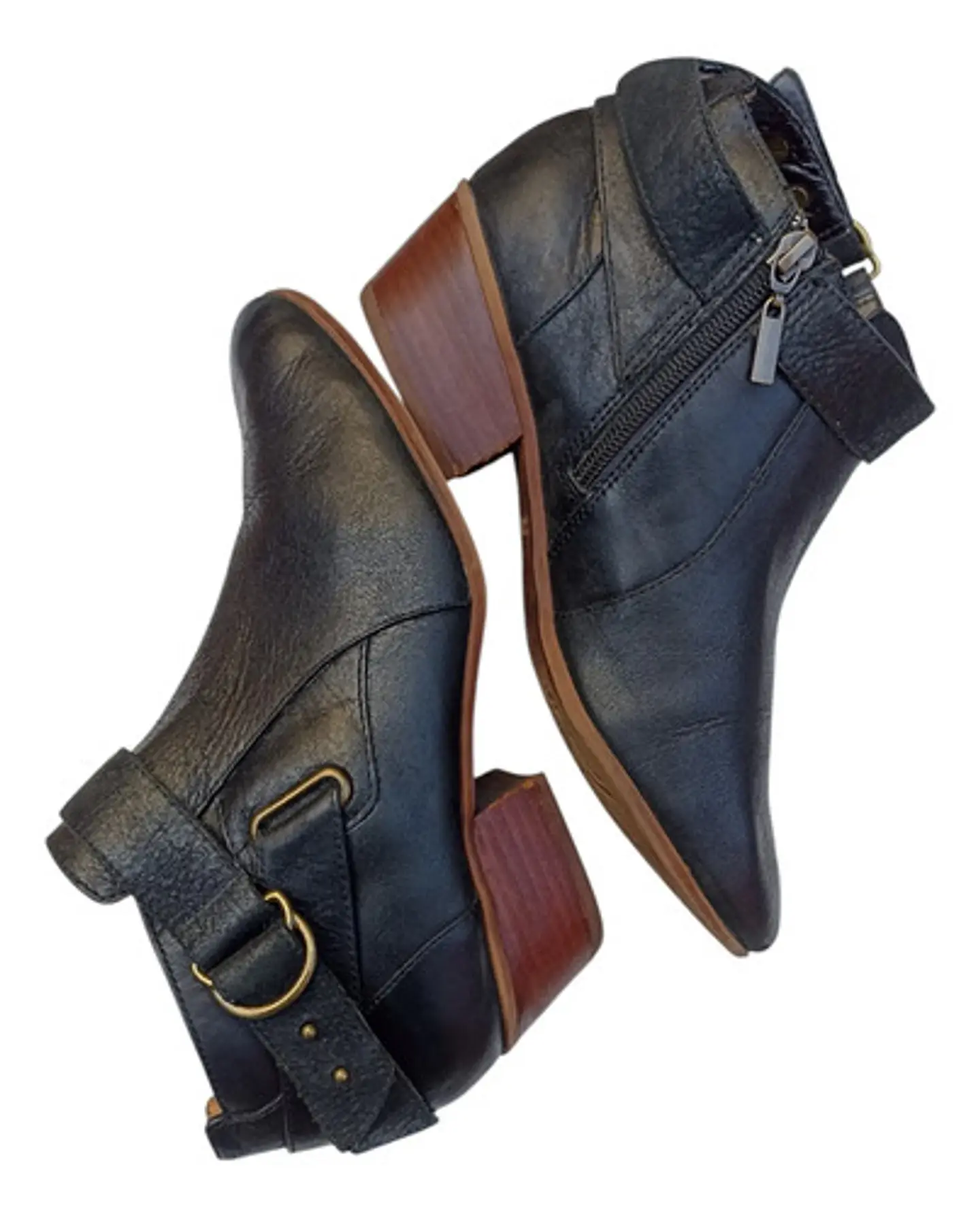 Botín Negro Clarks De Cuero Genuino Con Taco - Talla 38  2
