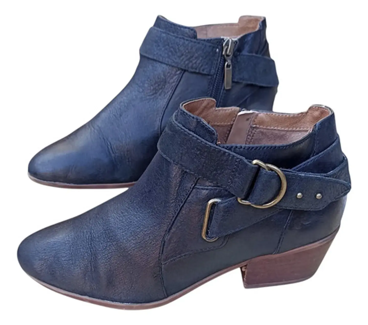Botín Negro Clarks De Cuero Genuino Con Taco - Talla 38  3
