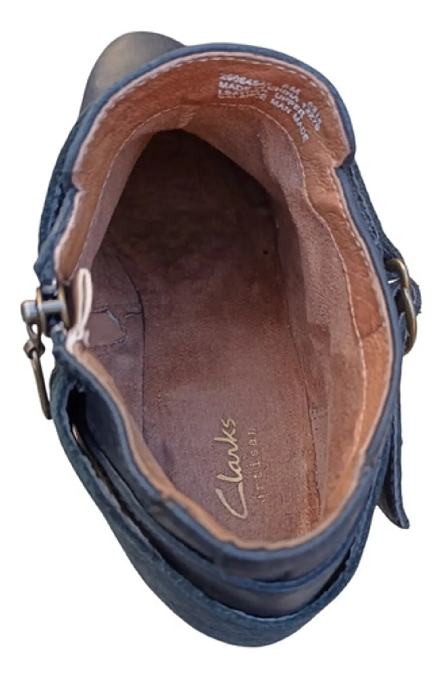 Botín Negro Clarks De Cuero Genuino Con Taco - Talla 38  6