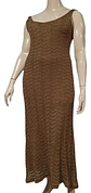 Vestido Largo Ajustado Tejido Brillante Bronce Talla Xl - Miniatura 5