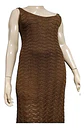 Vestido Largo Ajustado Tejido Brillante Bronce Talla Xl - Miniatura 6