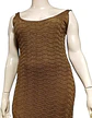 Vestido Largo Ajustado Tejido Brillante Bronce Talla Xl - Miniatura 7