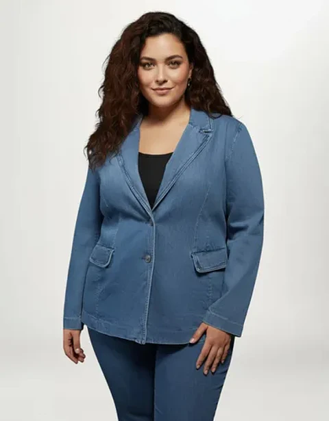 Blazer de Mezclilla Para Mujer Tallas Grandes 3XL