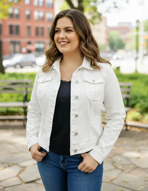 Chaqueta De Mezclilla Blanca Mujer Parasuco 2016 - Talla Xl