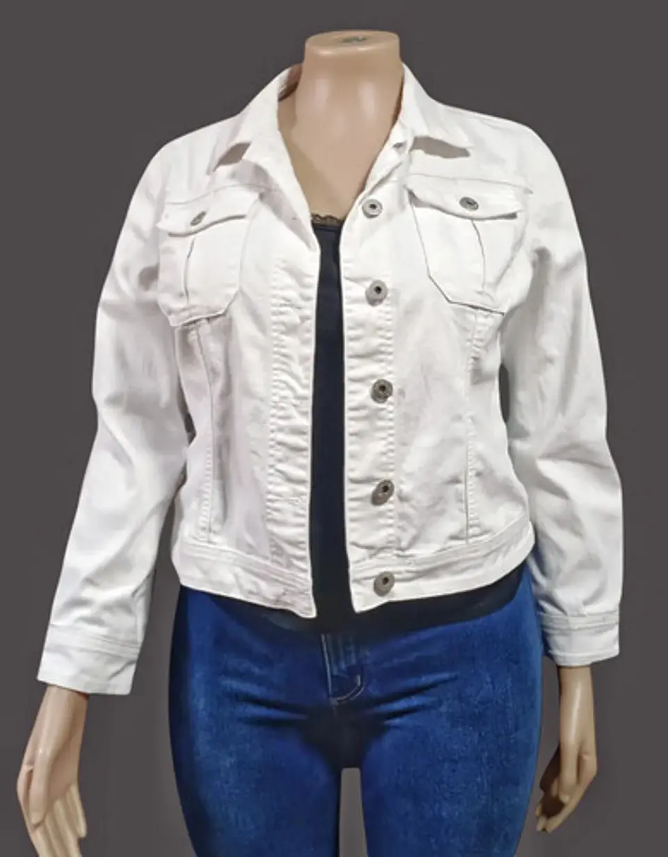 Chaqueta De Mezclilla Blanca Mujer Parasuco 2016 - Talla Xl 2