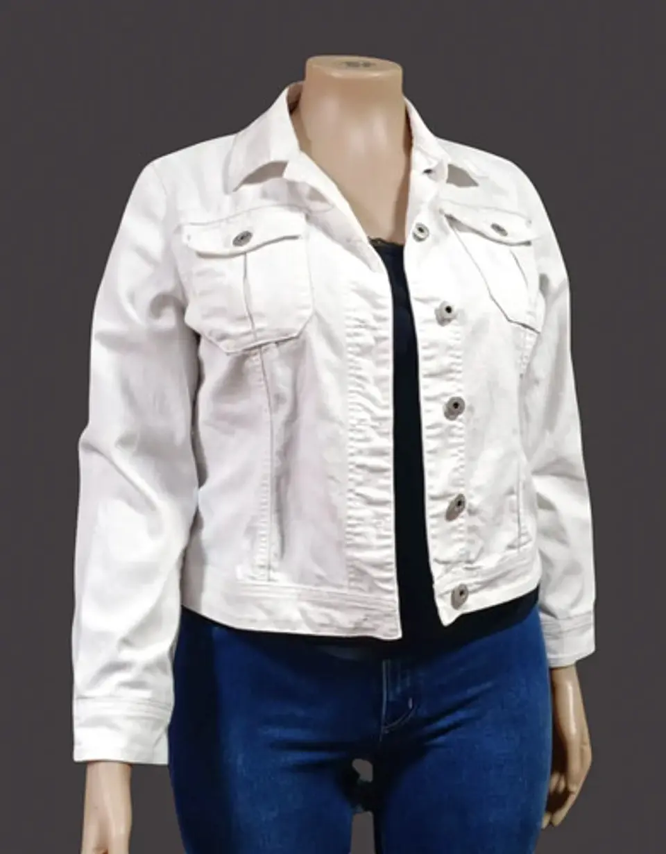 Chaqueta De Mezclilla Blanca Mujer Parasuco 2016 - Talla Xl 3