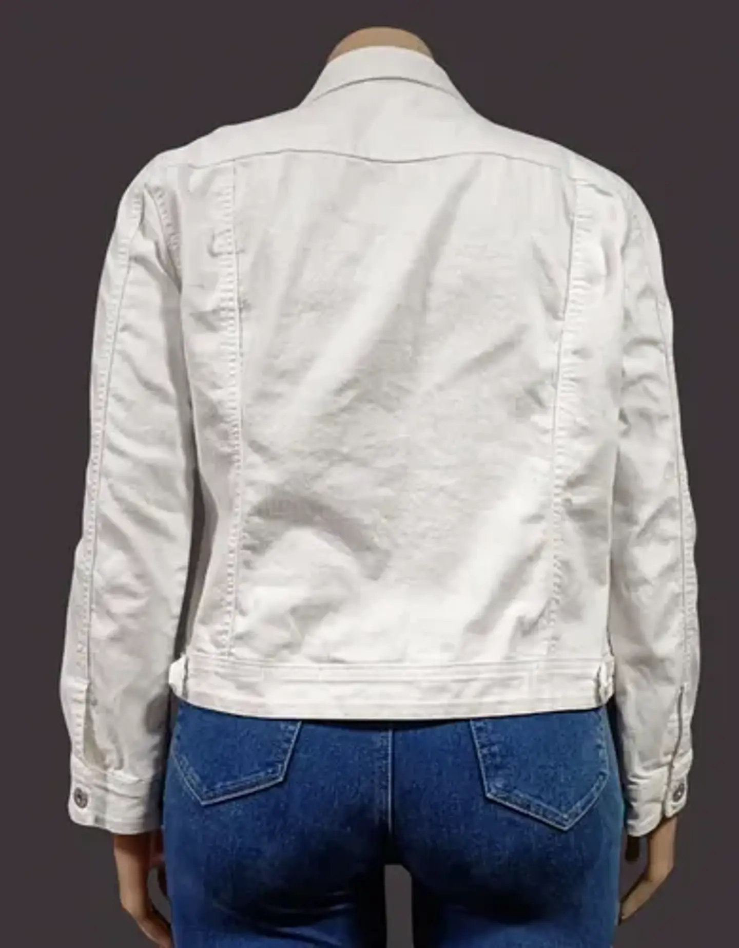 Chaqueta De Mezclilla Blanca Mujer Parasuco 2016 - Talla Xl 5