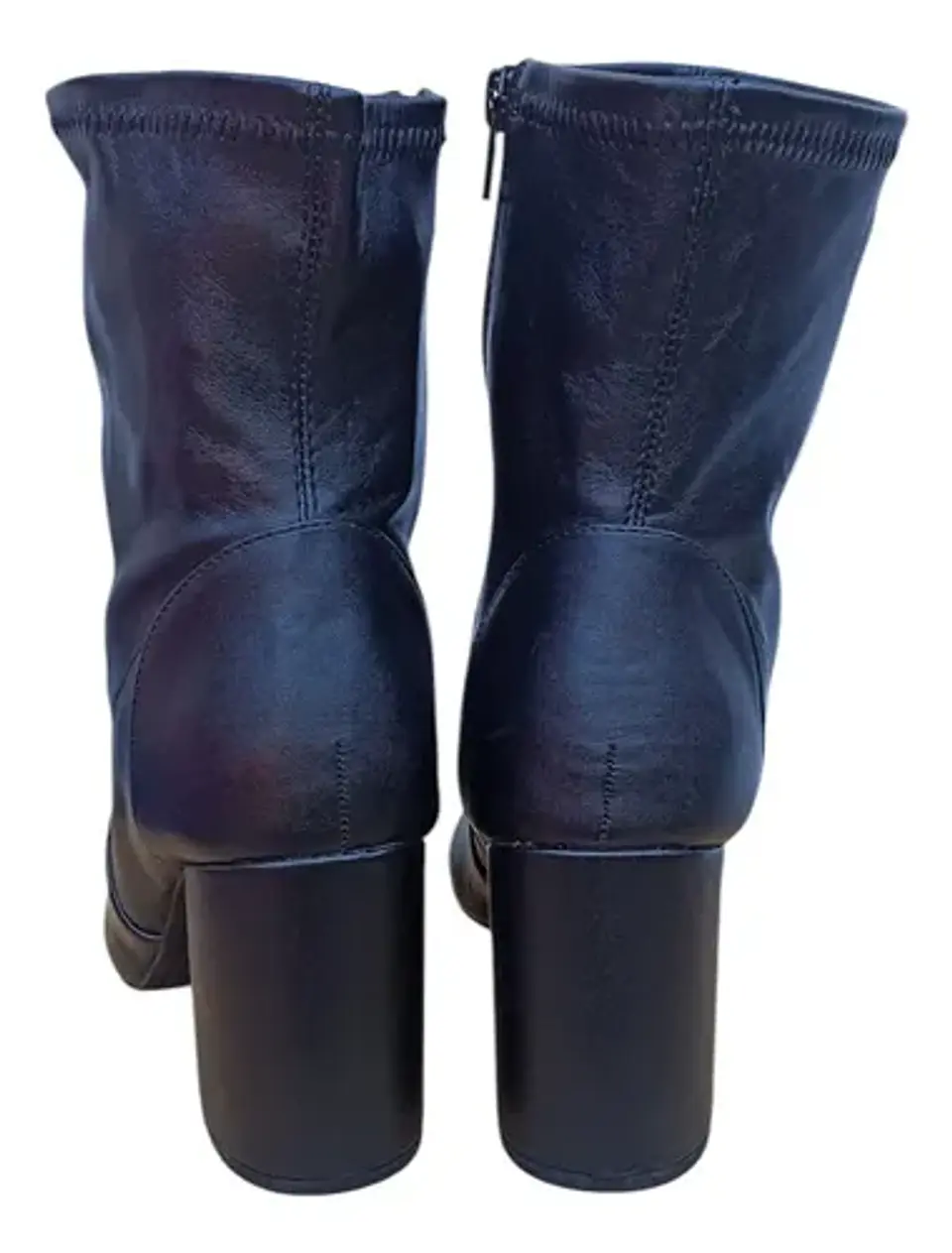 Botín Stretch De Taco Grueso Y Punta Cuadrada - Talla 41 7