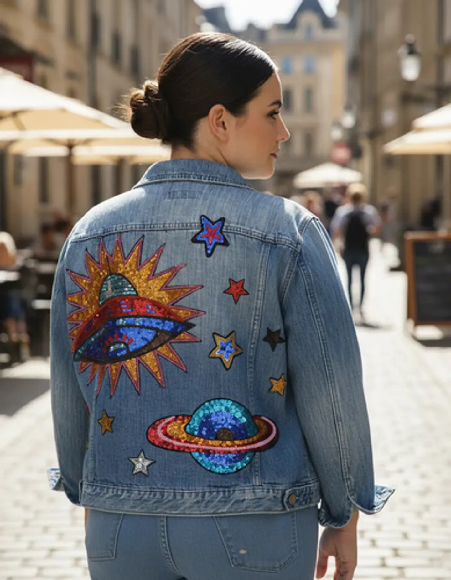 Chaqueta De Mezclilla Loft Con Aplicaciones De Lentejuelas 1