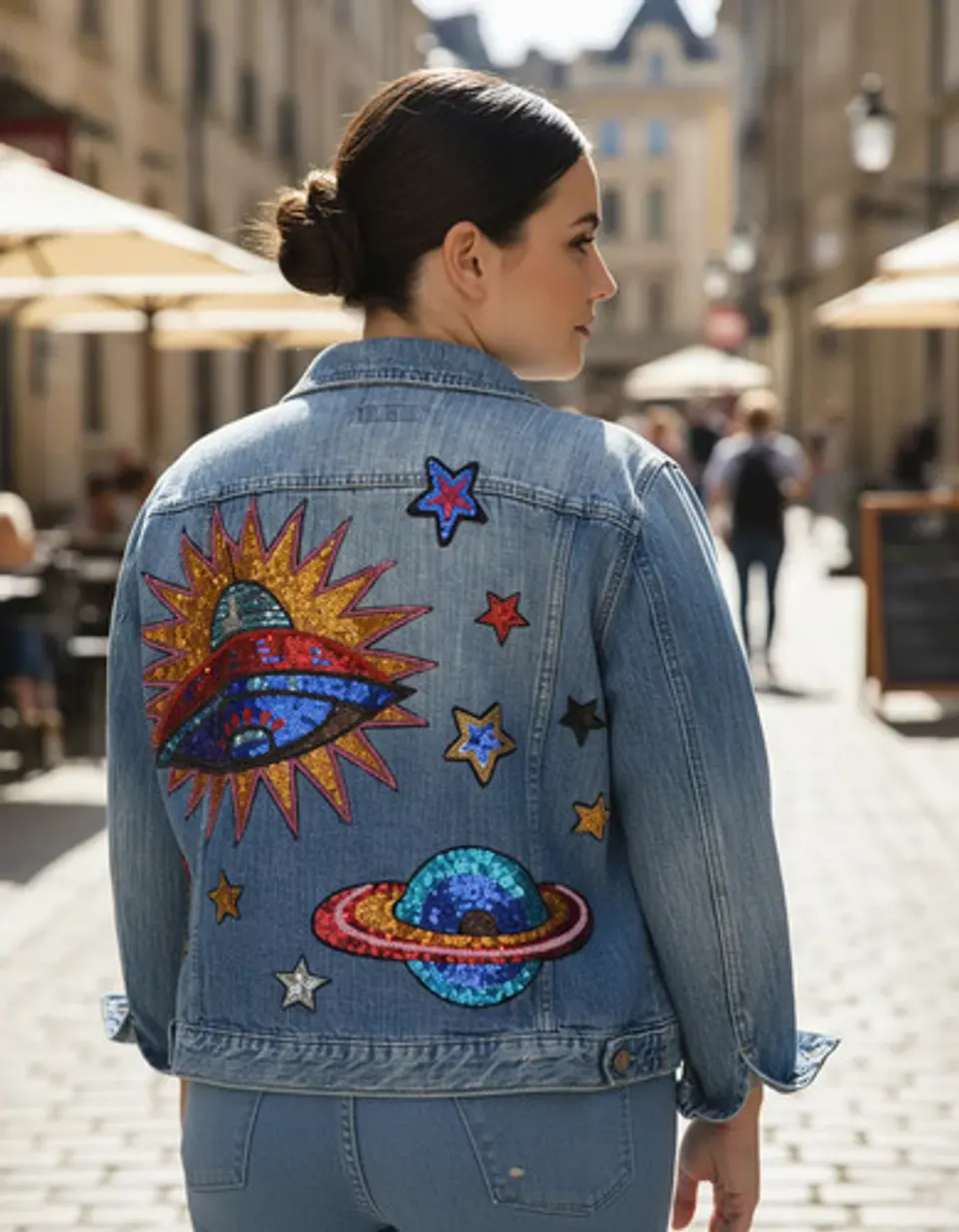Chaqueta De Mezclilla Loft Con Aplicaciones De Lentejuelas 1
