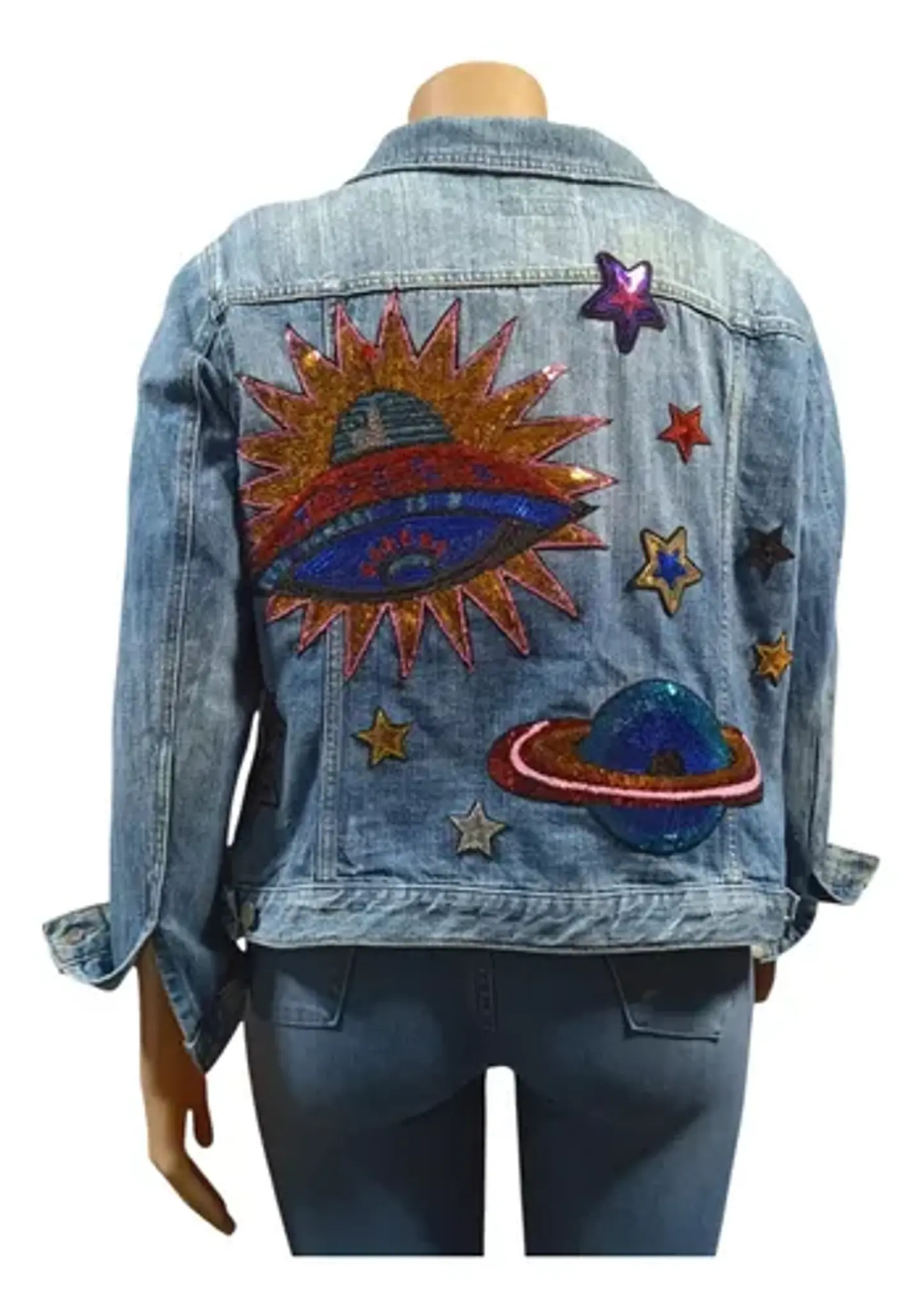 Chaqueta De Mezclilla Loft Con Aplicaciones De Lentejuelas 2