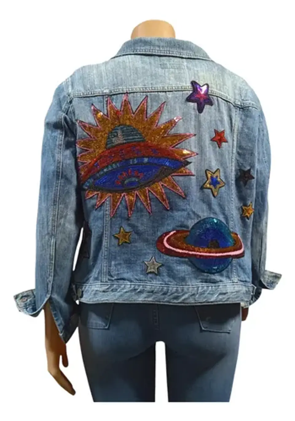 Chaqueta De Mezclilla Loft Con Aplicaciones De Lentejuelas 2