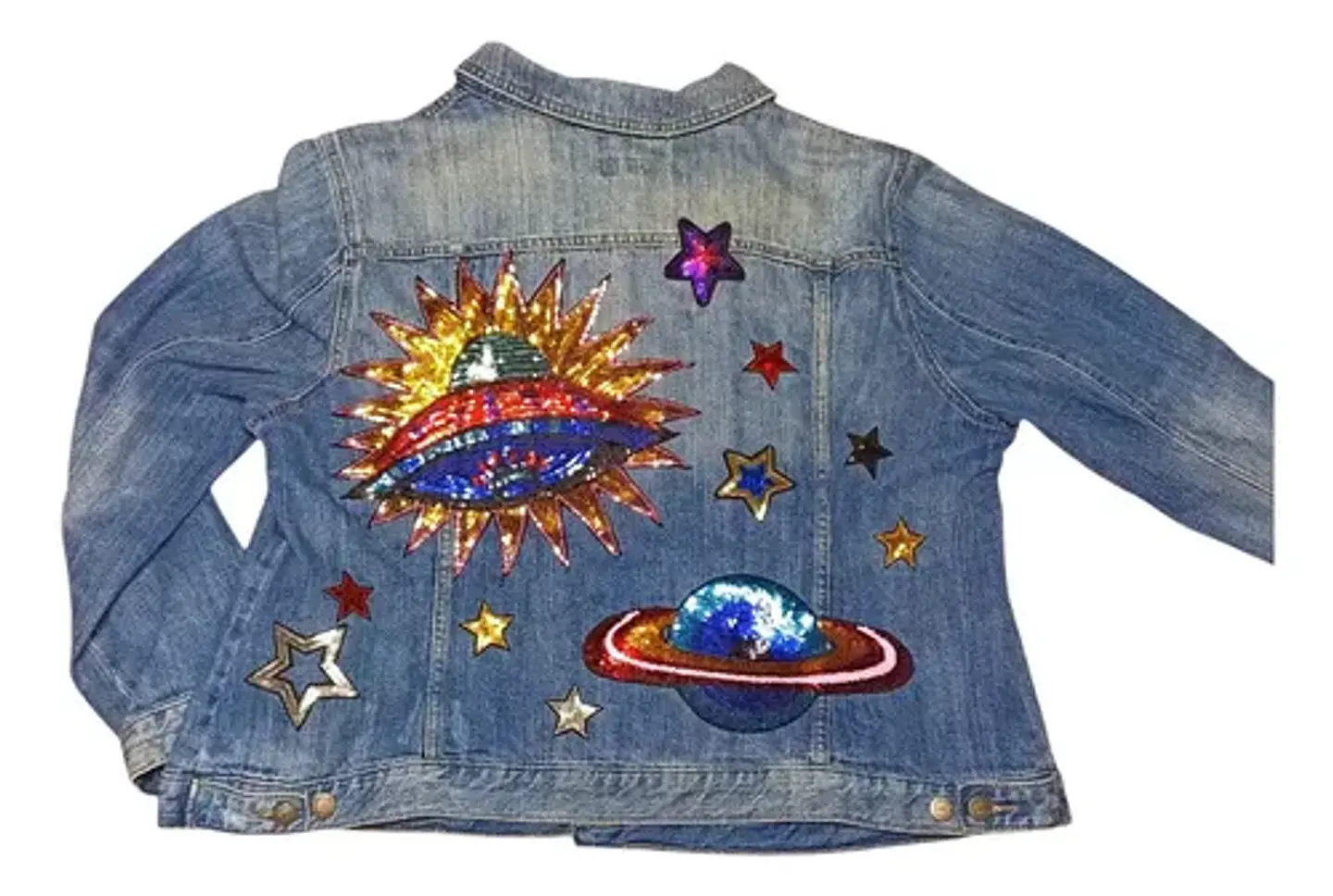 Chaqueta De Mezclilla Loft Con Aplicaciones De Lentejuelas 7