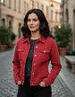 Chaqueta De Mezclilla Roja Crossroads Talla M - Miniatura 1