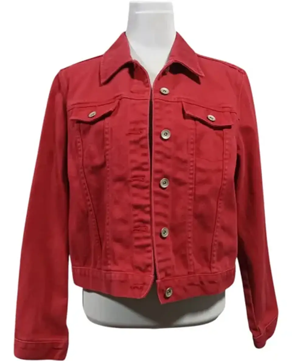 Chaqueta De Mezclilla Roja Crossroads Talla M 5
