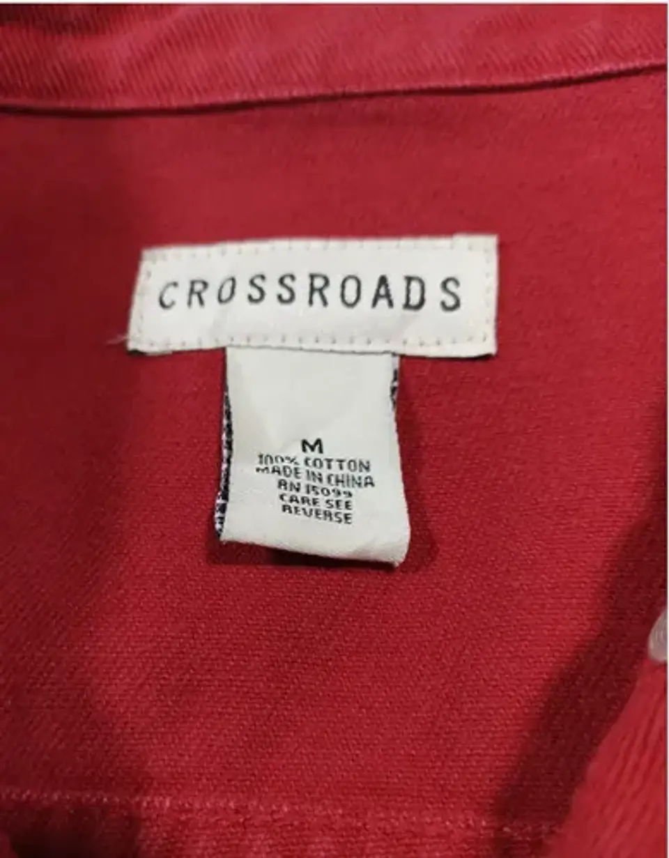Chaqueta De Mezclilla Roja Crossroads Talla M 7