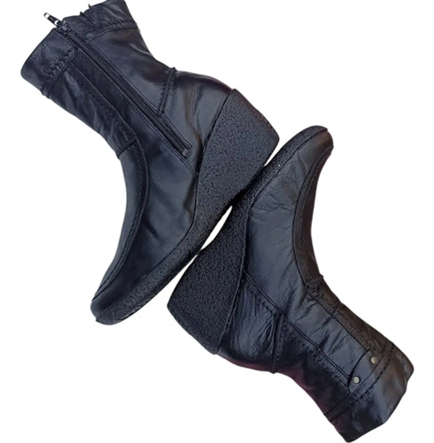 Botín Negro Hush Puppies Media Caña Cuero Genuino - Talla 39 3