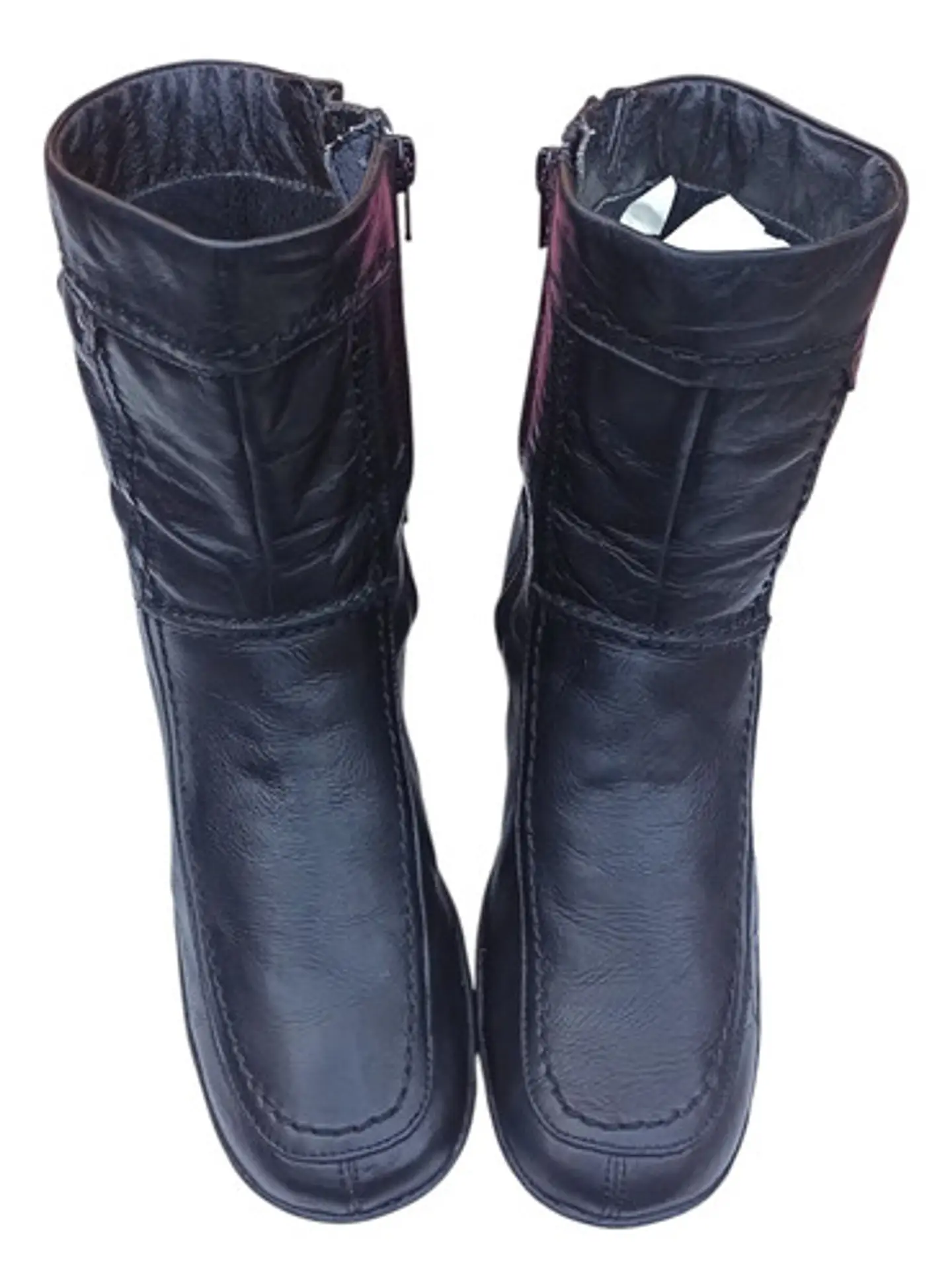 Botín Negro Hush Puppies Media Caña Cuero Genuino - Talla 39 4