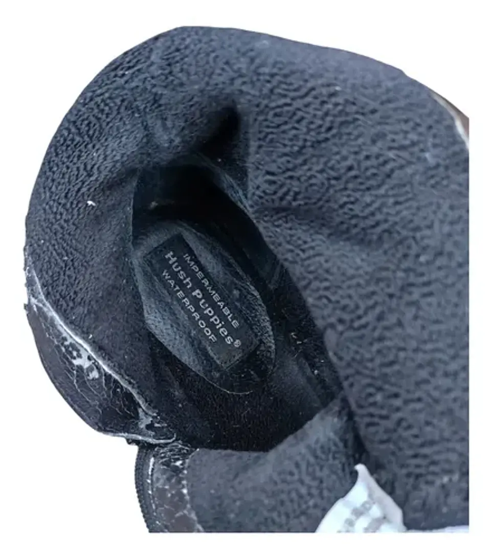 Botín Negro Hush Puppies Media Caña Cuero Genuino - Talla 39 6