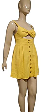 Vestido Corto Forever 21 Lino Amarillo Con Cut Out - Talla M - Miniatura 5