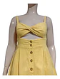 Vestido Corto Forever 21 Lino Amarillo Con Cut Out - Talla M - Miniatura 6