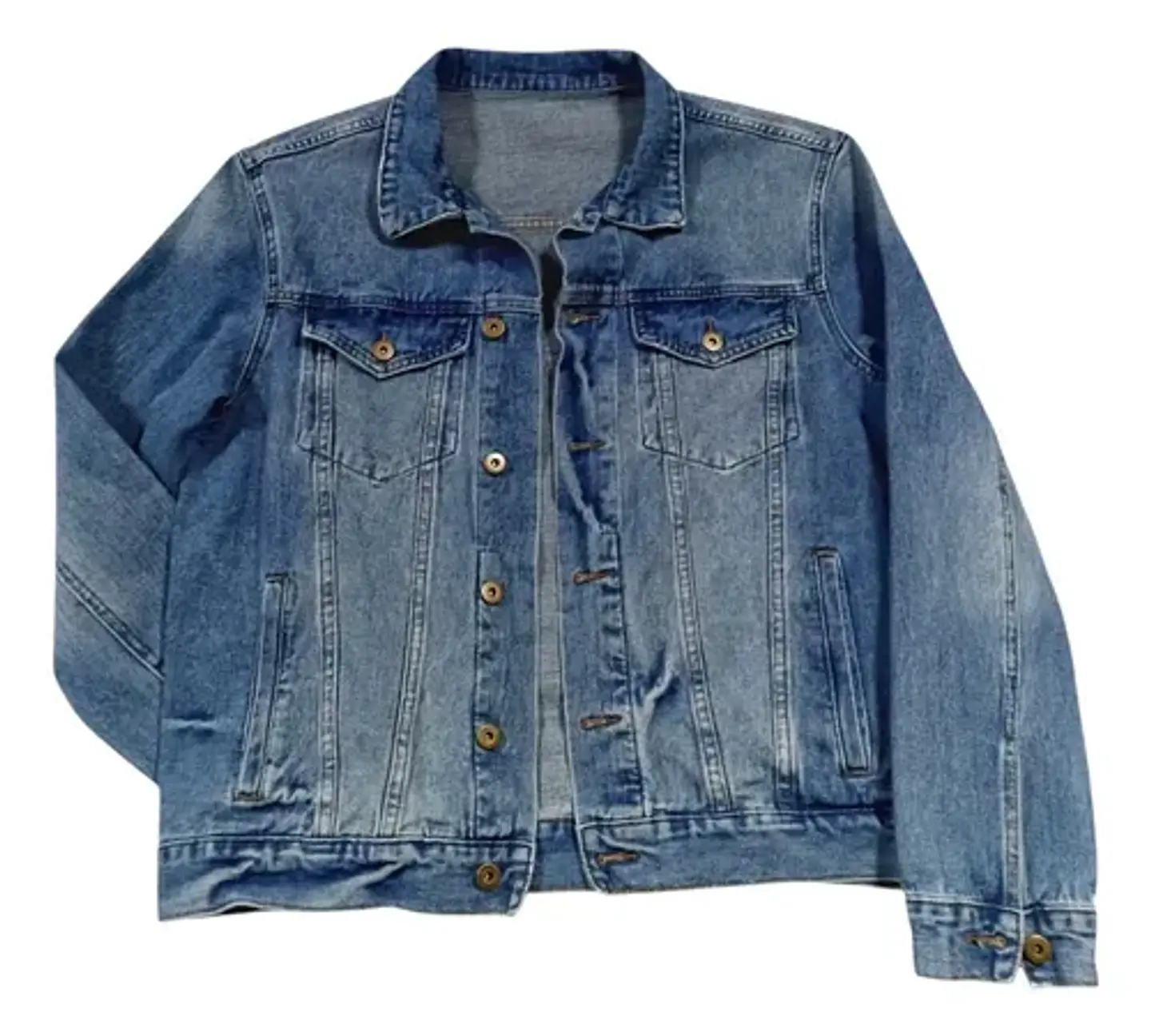 Chaqueta Mezclilla Unisex Con Parche De Lentejuelas Talla L 3