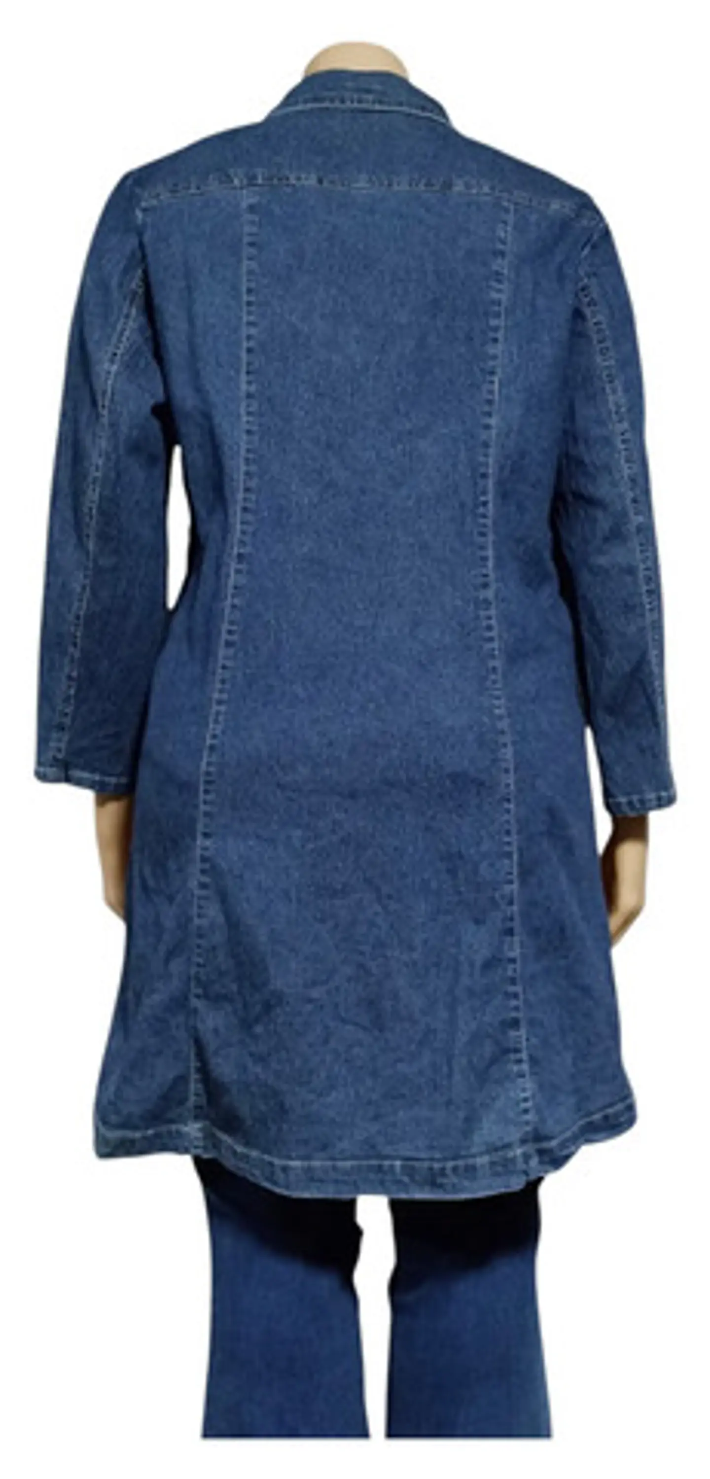 Chaqueta Larga de Mezclilla Tipo Abrigo Tallas Grandes 2XL 4