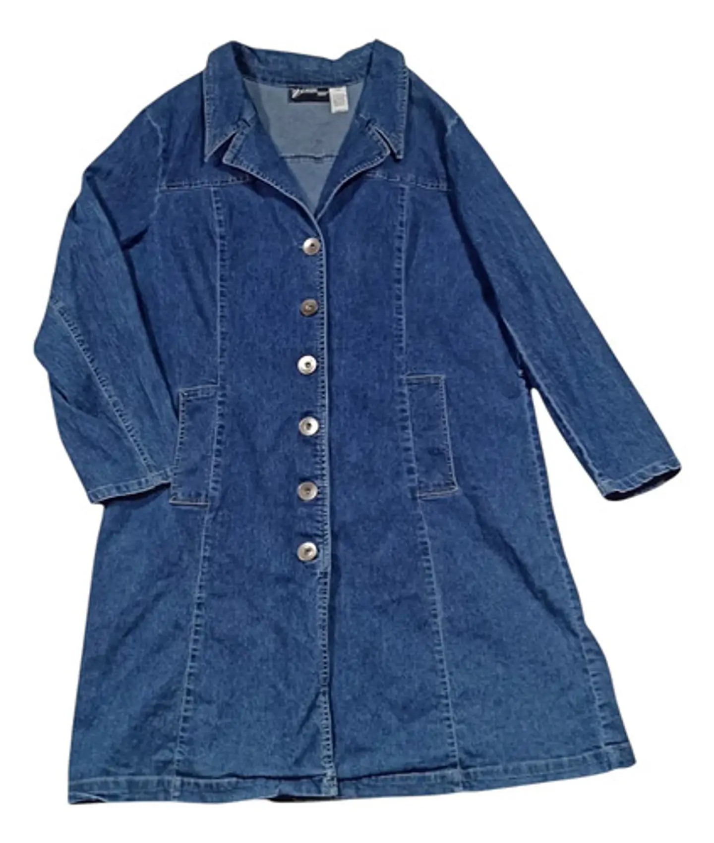 Chaqueta Larga de Mezclilla Tipo Abrigo Tallas Grandes 2XL 5