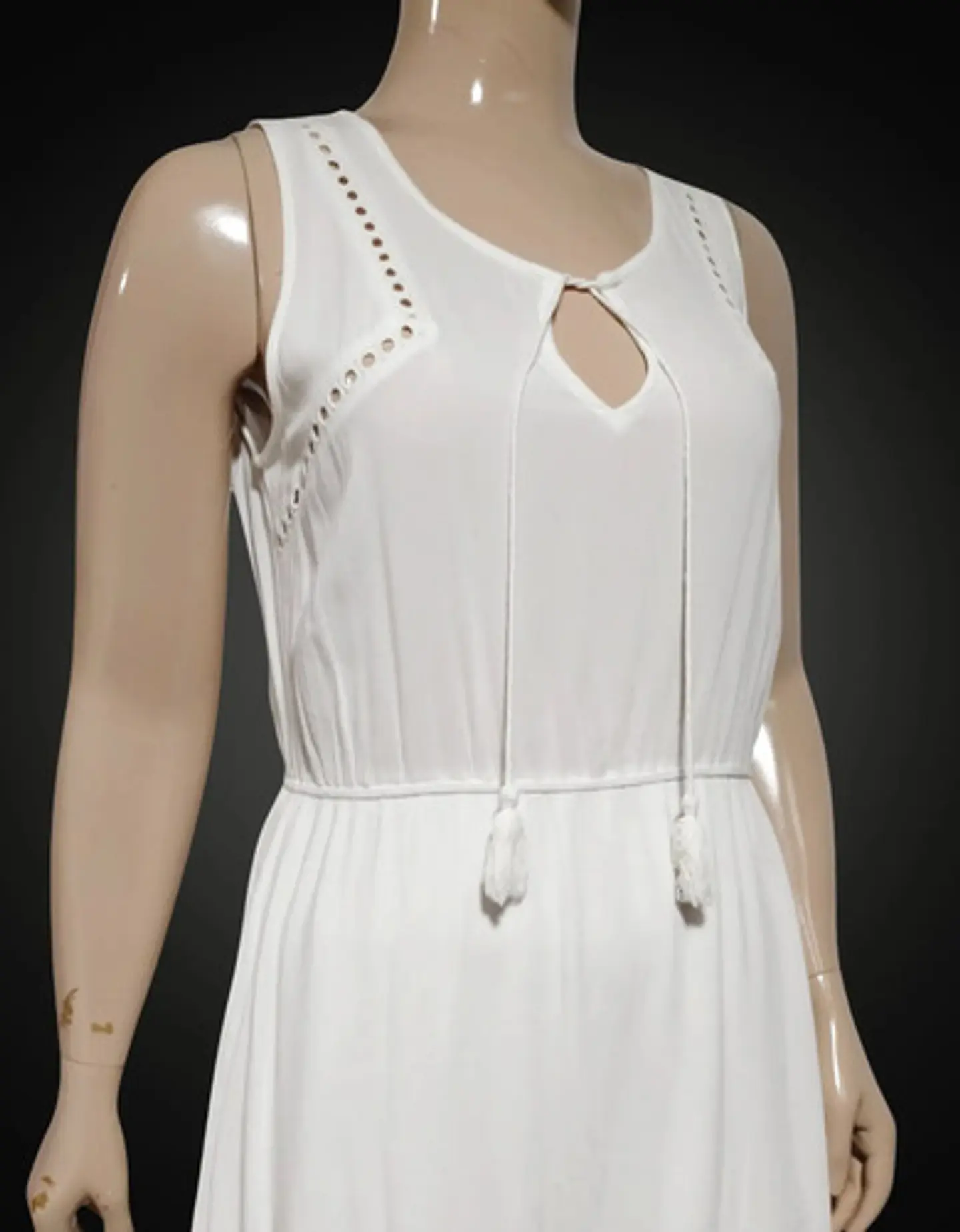 Vestido Corto Blanco Sin Mangas Basement - Talla Xl 3