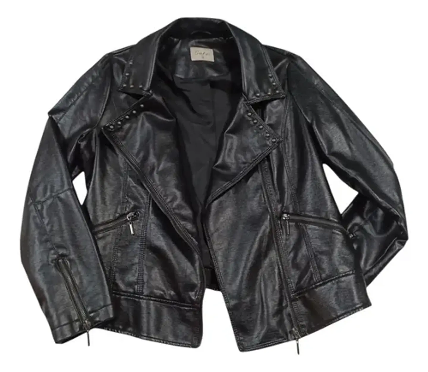 Chaqueta Tipo Biker Eco cuero Negra Curvi Talla  S / M 7