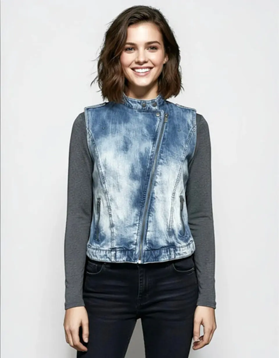 Chaqueta De Mezclilla Sin Mangas Forever 21 - Talla M 1