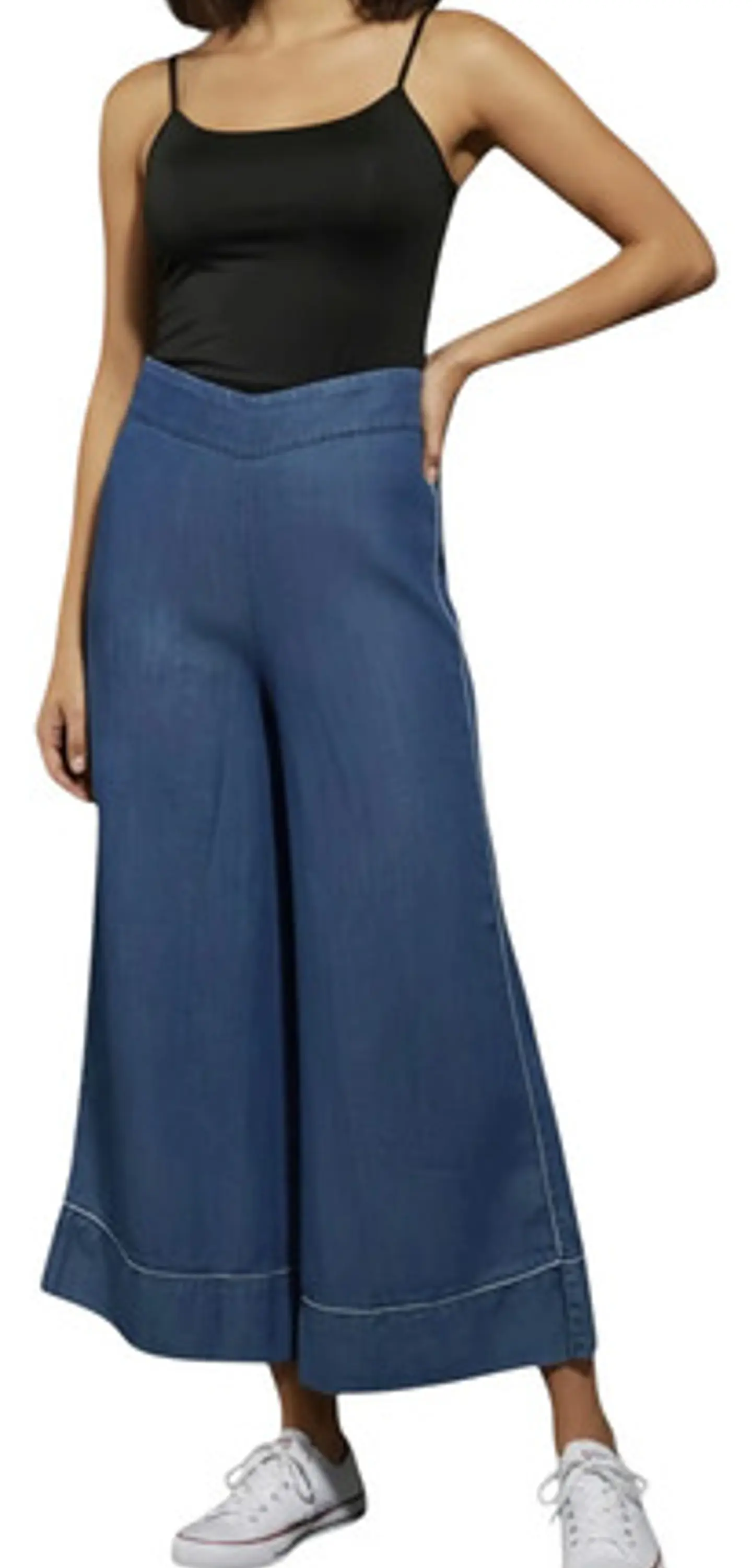 Pantalón Culotte Tencel De Tiro Alto Para Mujer Talla 40 - M 2