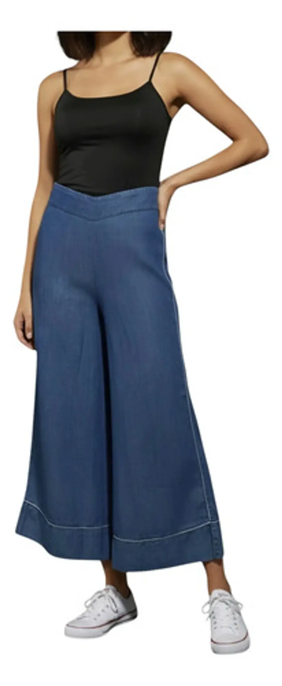 Pantalón Culotte Tencel De Tiro Alto Para Mujer Talla 40 - M 2