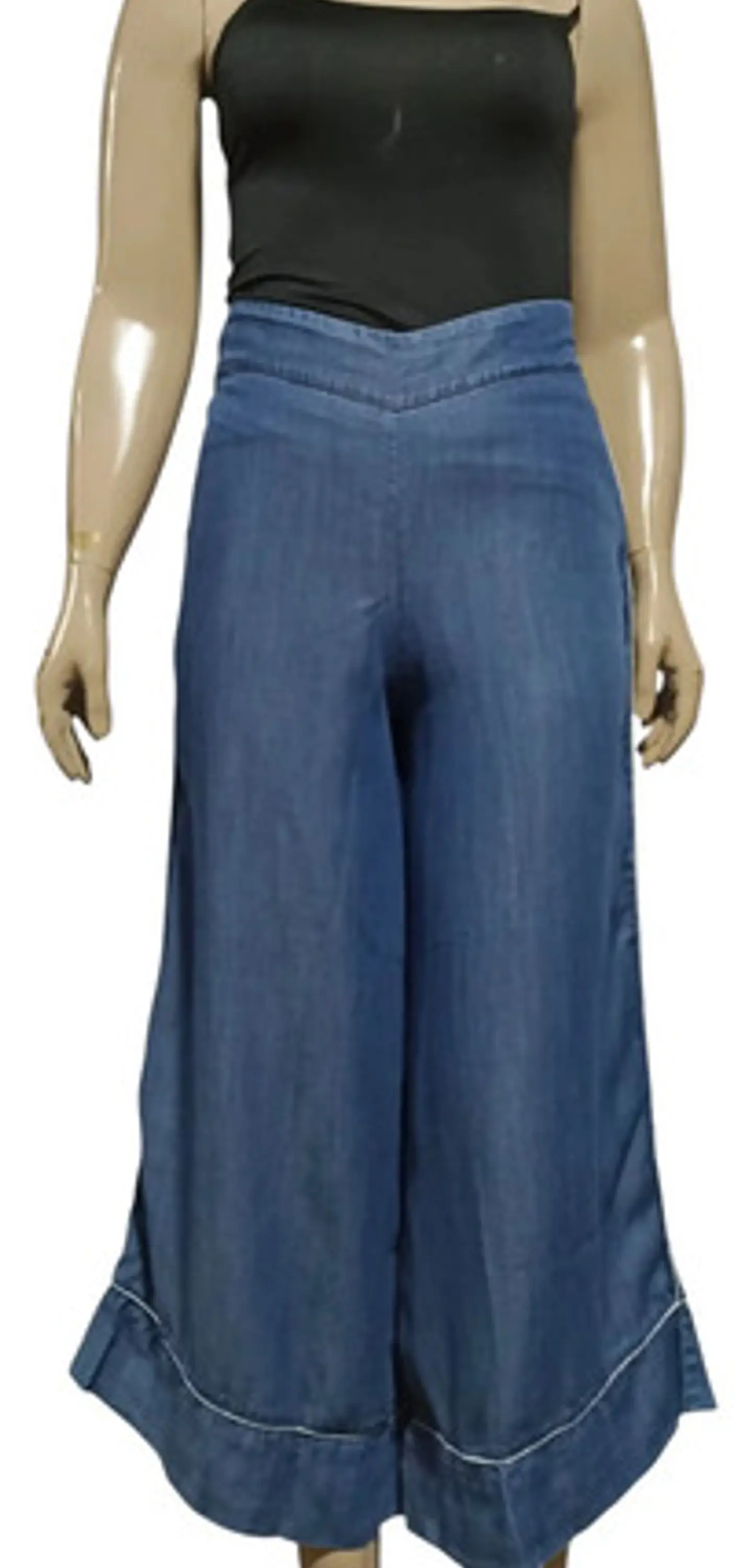 Pantalón Culotte Tencel De Tiro Alto Para Mujer Talla 40 - M 3