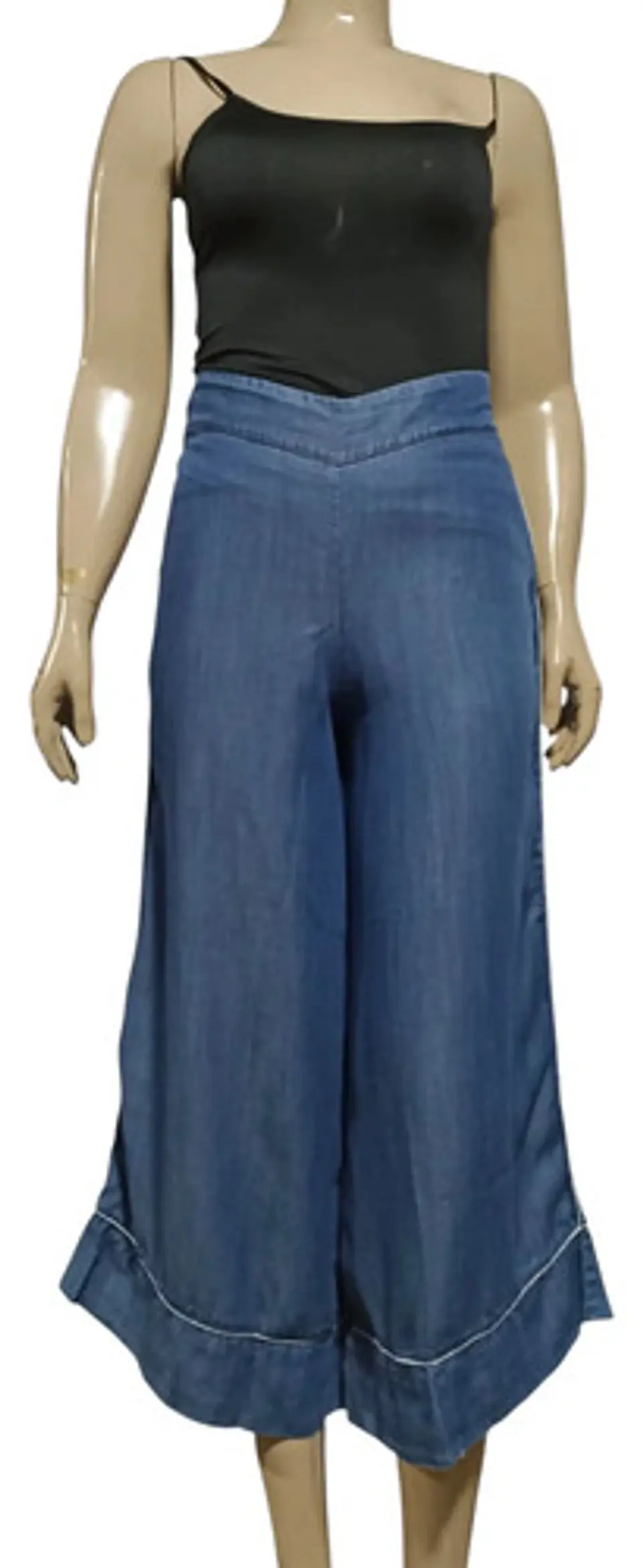 Pantalón Culotte Tencel De Tiro Alto Para Mujer Talla 40 - M 3