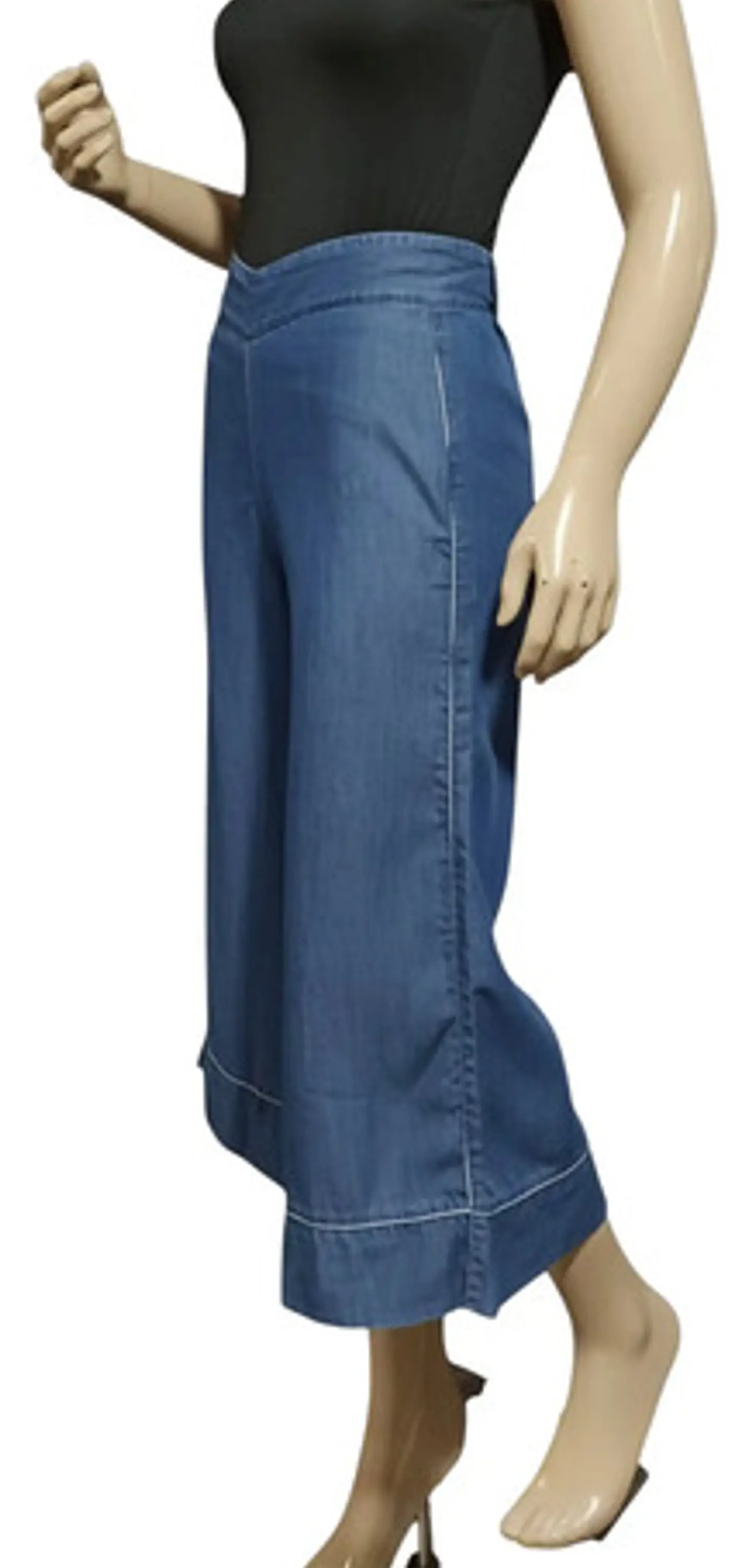 Pantalón Culotte Tencel De Tiro Alto Para Mujer Talla 40 - M 4