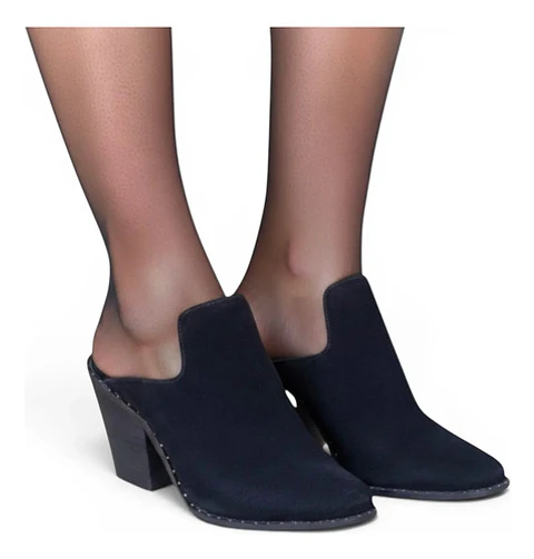 Zapato Mule Importado Chinese Laundry Gamuza Negro Talla 38