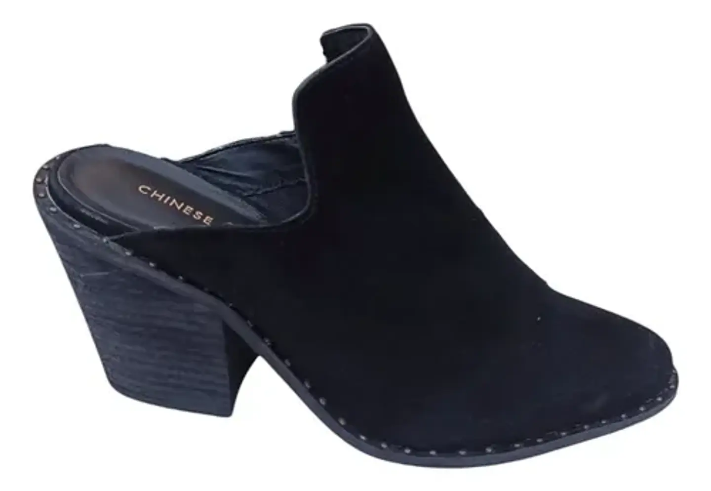 Zapato Mule Importado Chinese Laundry Gamuza Negro Talla 38 2