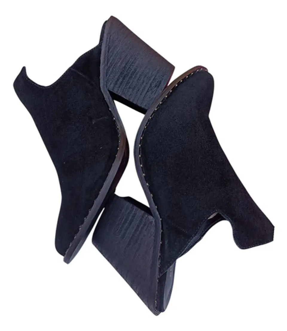 Zapato Mule Importado Chinese Laundry Gamuza Negro Talla 38 3