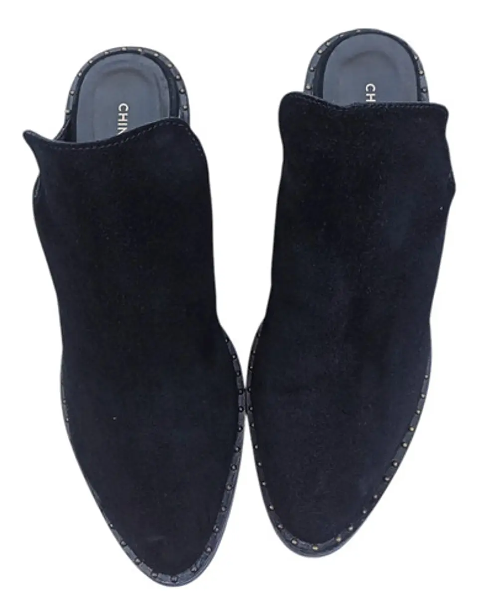 Zapato Mule Importado Chinese Laundry Gamuza Negro Talla 38 5