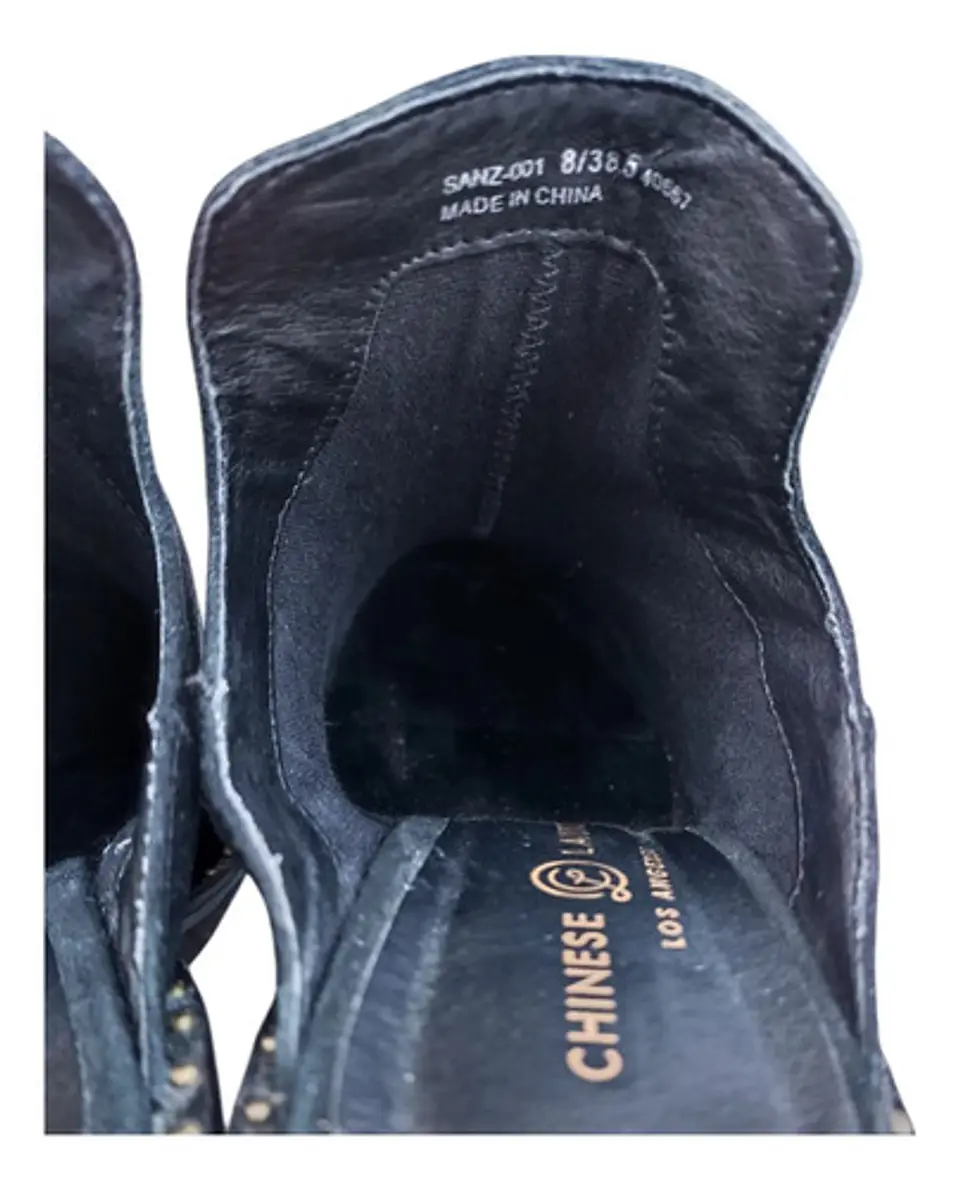 Zapato Mule Importado Chinese Laundry Gamuza Negro Talla 38 8