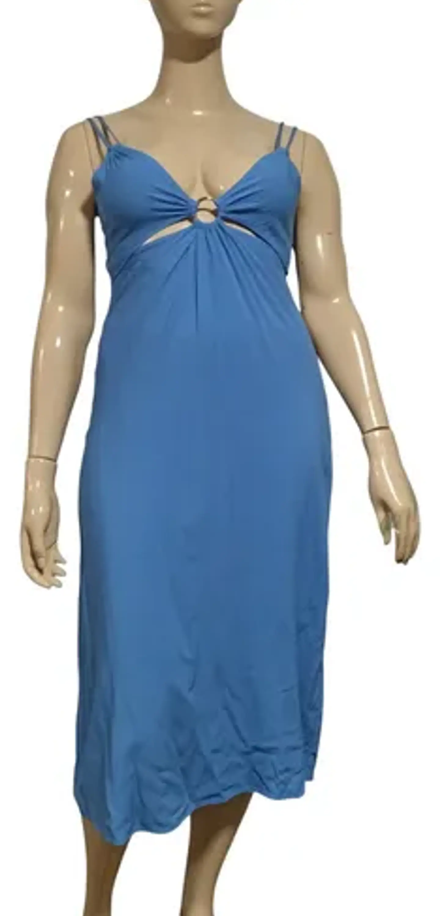 Vestido Solero Midi Con Aberturas Y Argolla Central Talla Xl 2