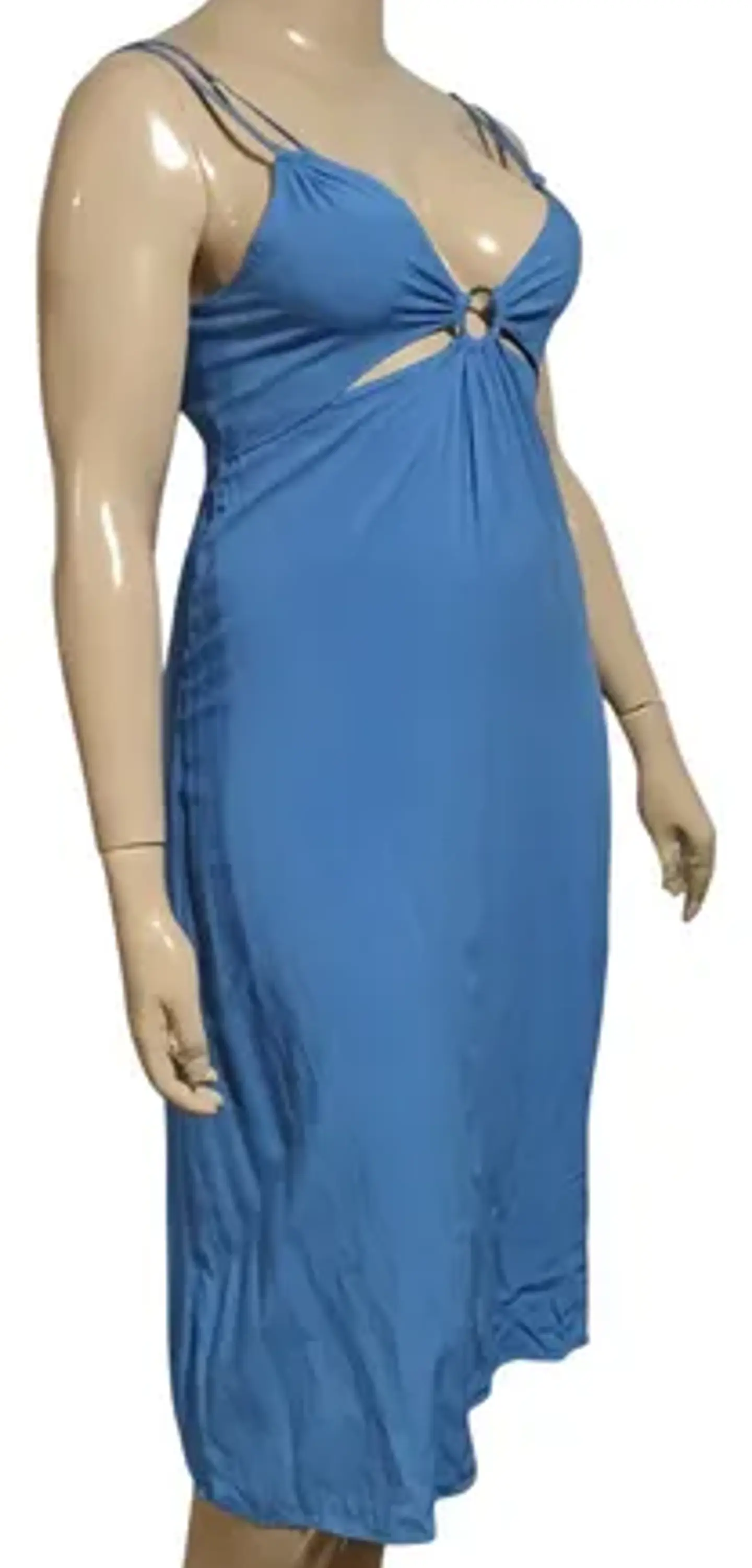 Vestido Solero Midi Con Aberturas Y Argolla Central Talla Xl 3
