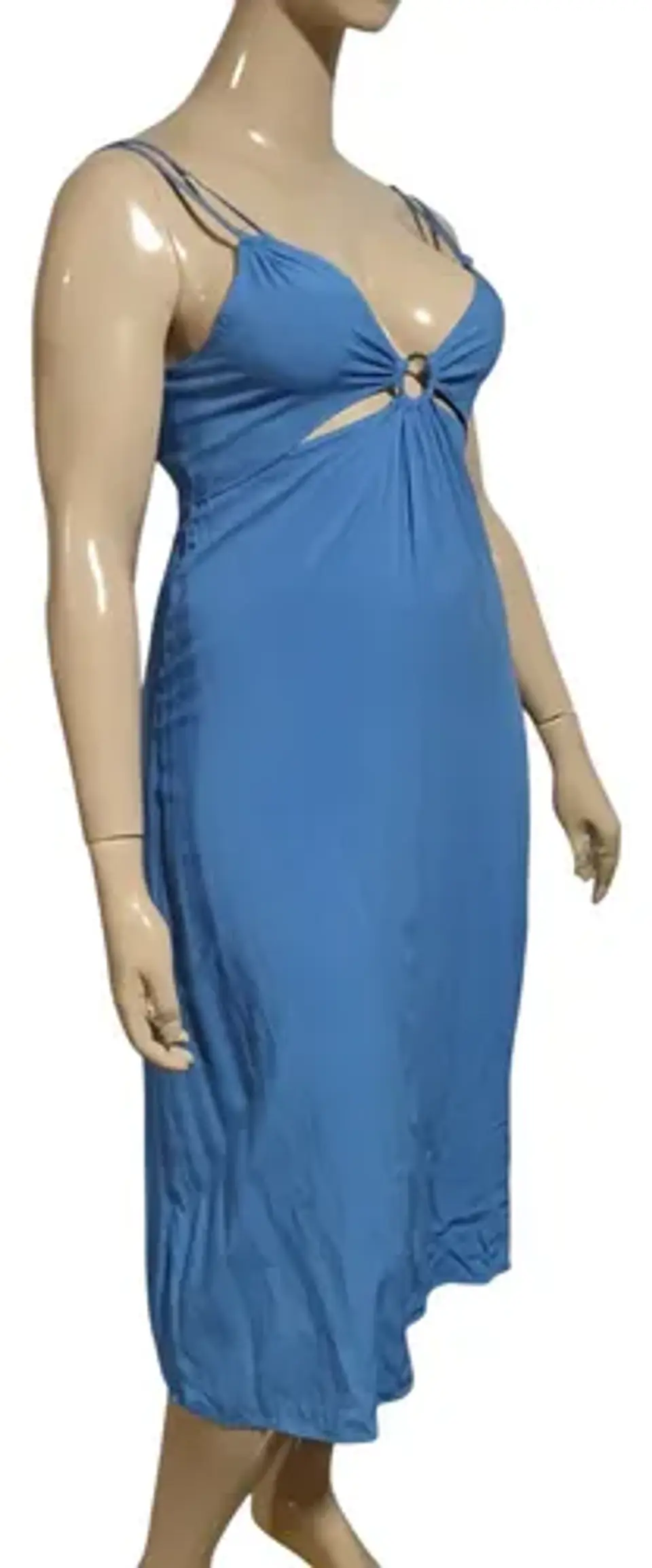 Vestido Solero Midi Con Aberturas Y Argolla Central Talla Xl 3