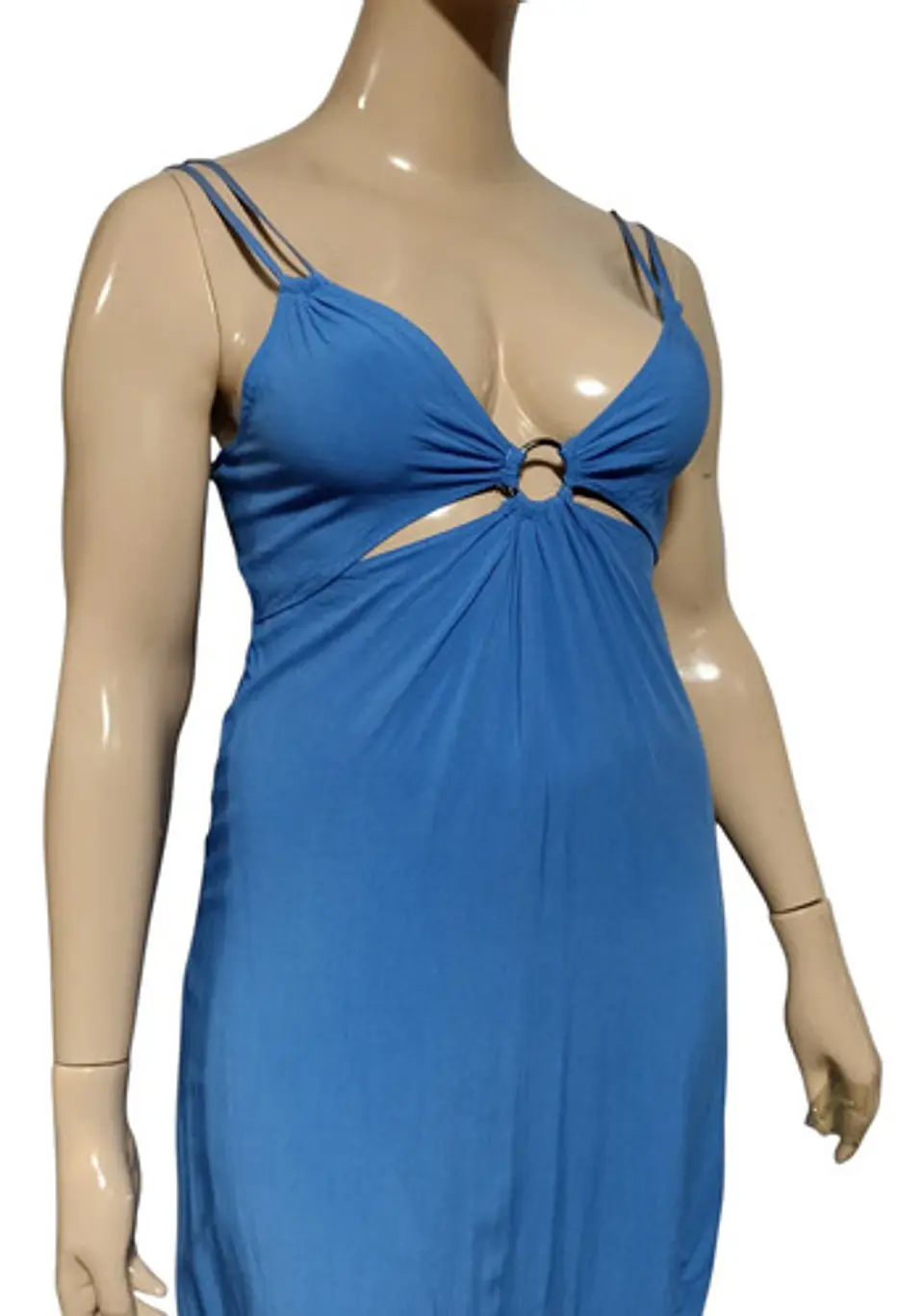 Vestido Solero Midi Con Aberturas Y Argolla Central Talla Xl 5