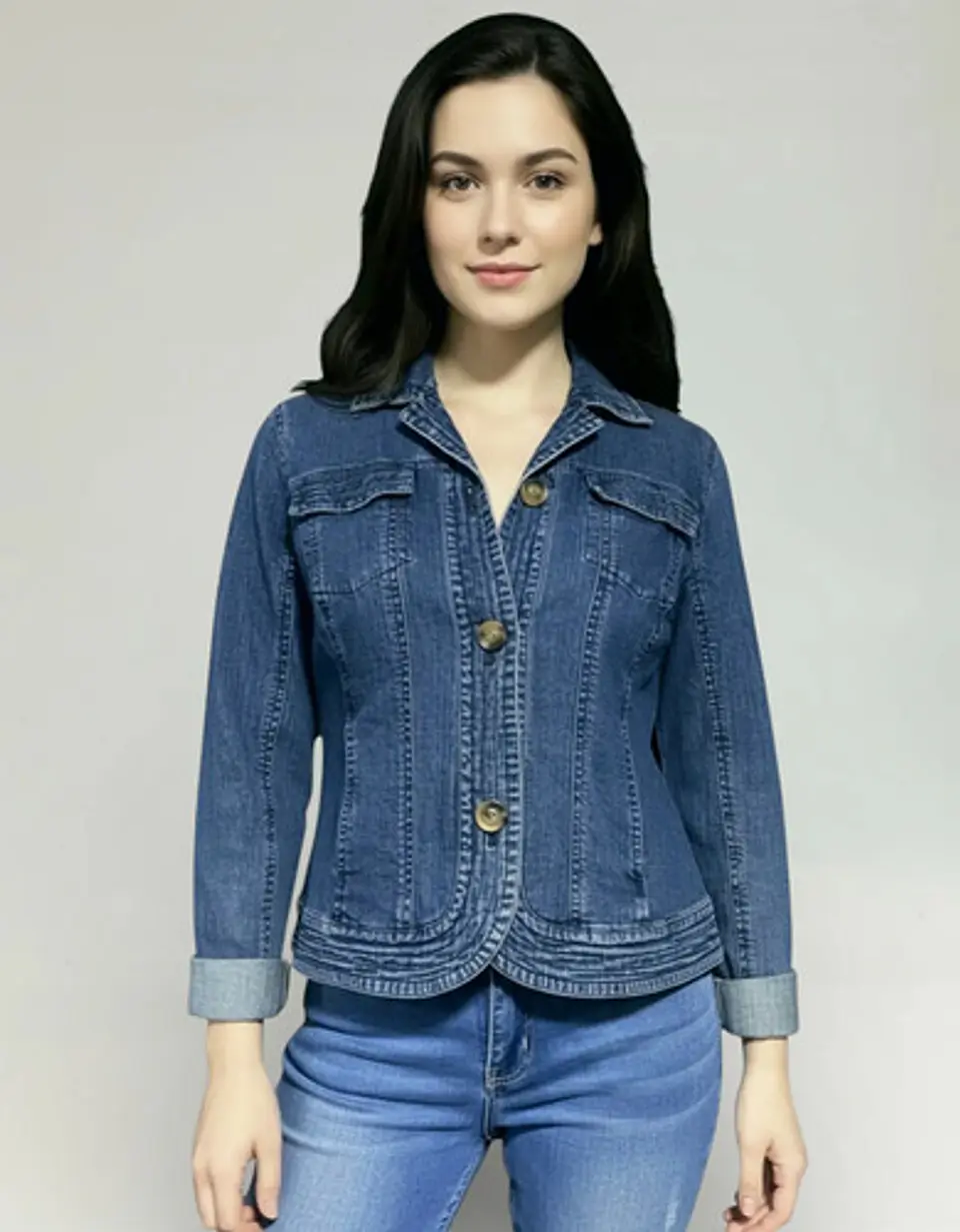 Chaqueta De Mezclilla Coldwater Creek Para Mujer Talla M - L 1