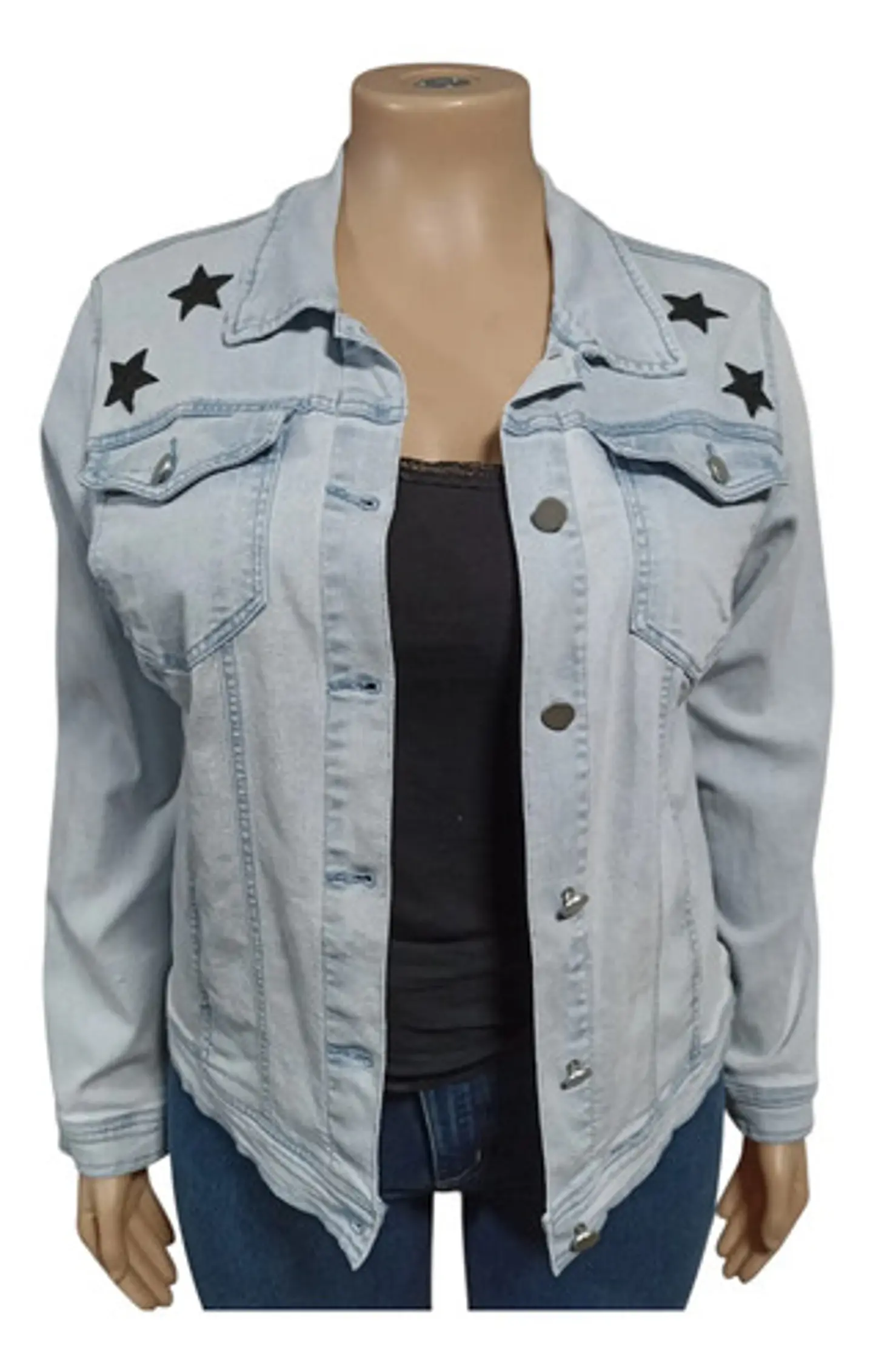 Chaqueta De Mezclilla Con Alas Y Corazon De Lentejuelas Xl 2