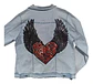 Chaqueta De Mezclilla Con Alas Y Corazon De Lentejuelas Xl - Miniatura 6