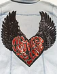 Chaqueta De Mezclilla Con Alas Y Corazon De Lentejuelas Xl - Miniatura 7